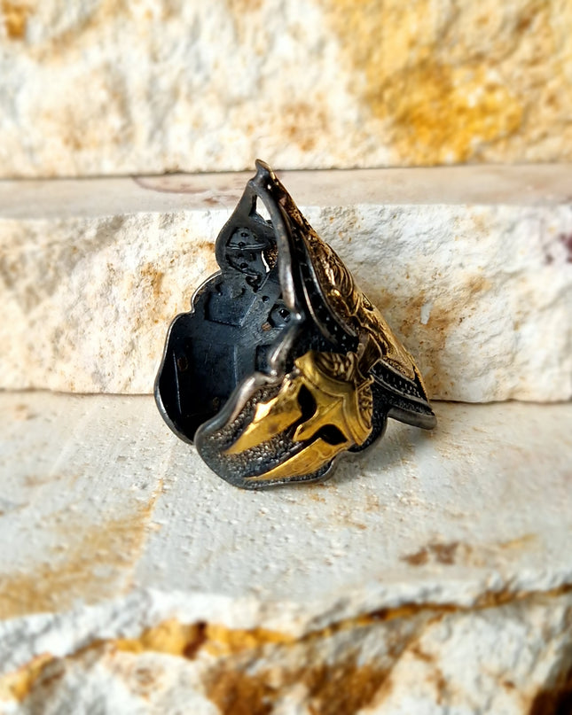 Spartan Helm Ring Free Size 925 Silber - Ein Symbol von Mut und Stärke!