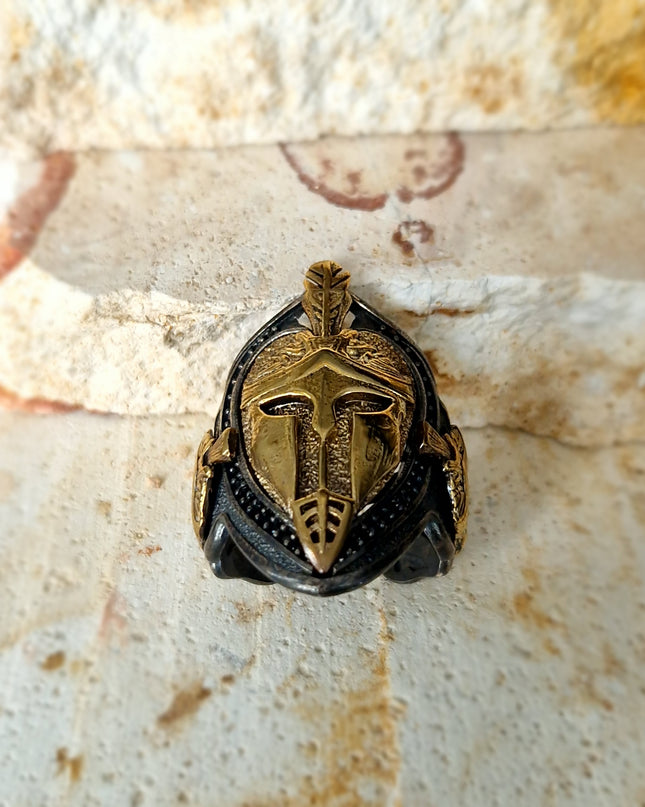 Spartan Helm Ring Free Size 925 Silber - Ein Symbol von Mut und Stärke!