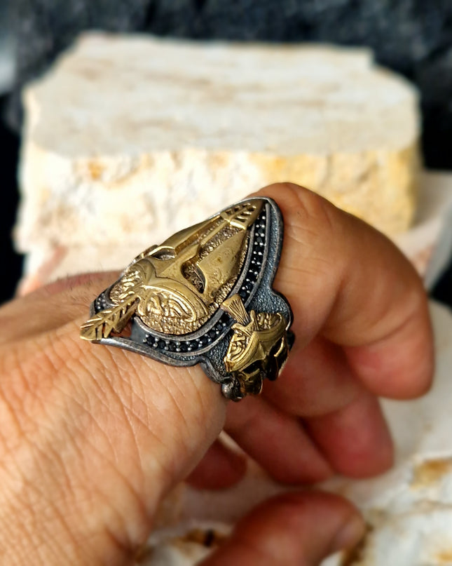 Spartan Helm Ring Free Size 925 Silber - Ein Symbol von Mut und Stärke!
