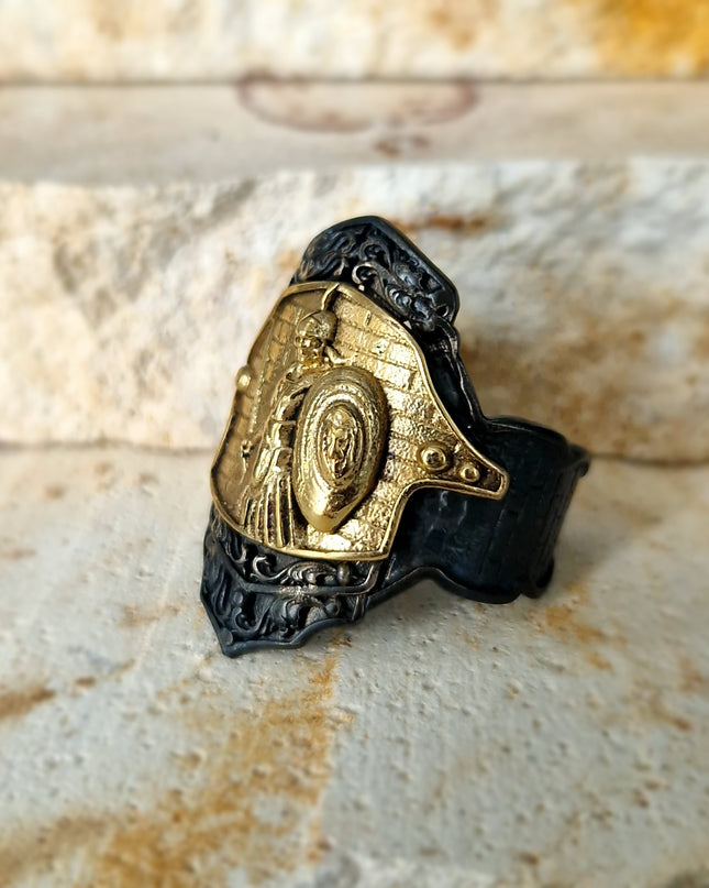 Gladiator Ring Free Size 925 Silber - Ein Symbol von Mut und Stärke!