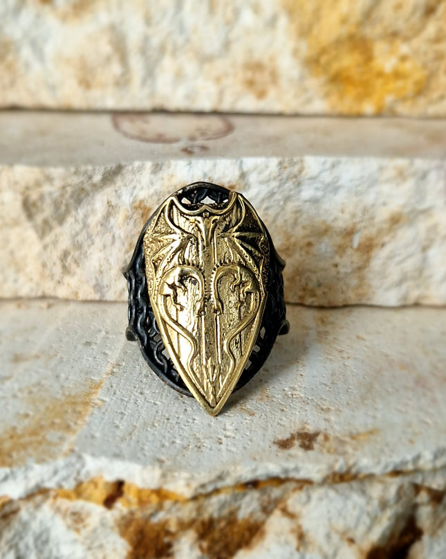 Drachen Siegelring Free Size 925 Silber