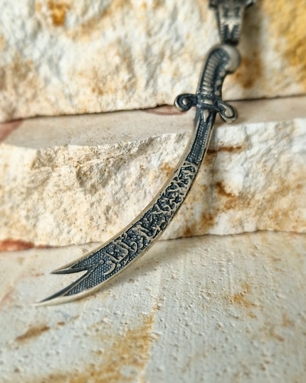 Zulfikar Zülfikar Schwert Halskette 925 Sterling Silber