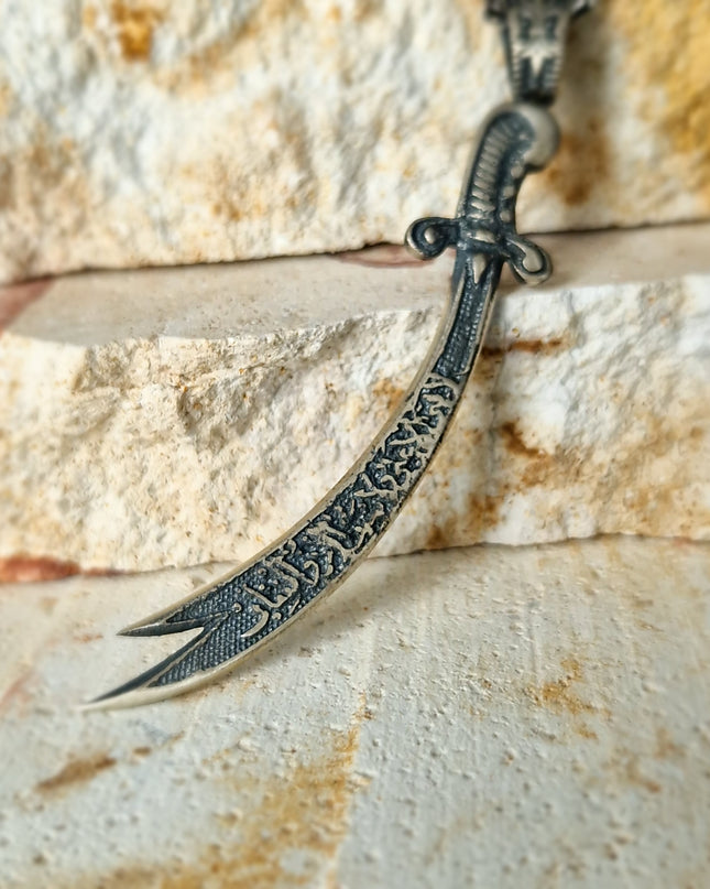 Zulfikar Zülfikar Schwert Halskette 925 Sterling Silber