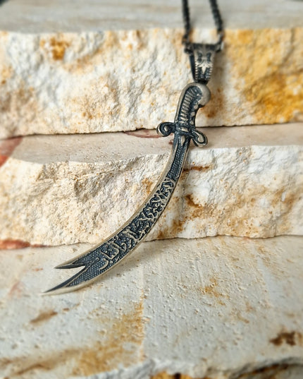 Zulfikar Zülfikar Schwert Halskette 925 Sterling Silber