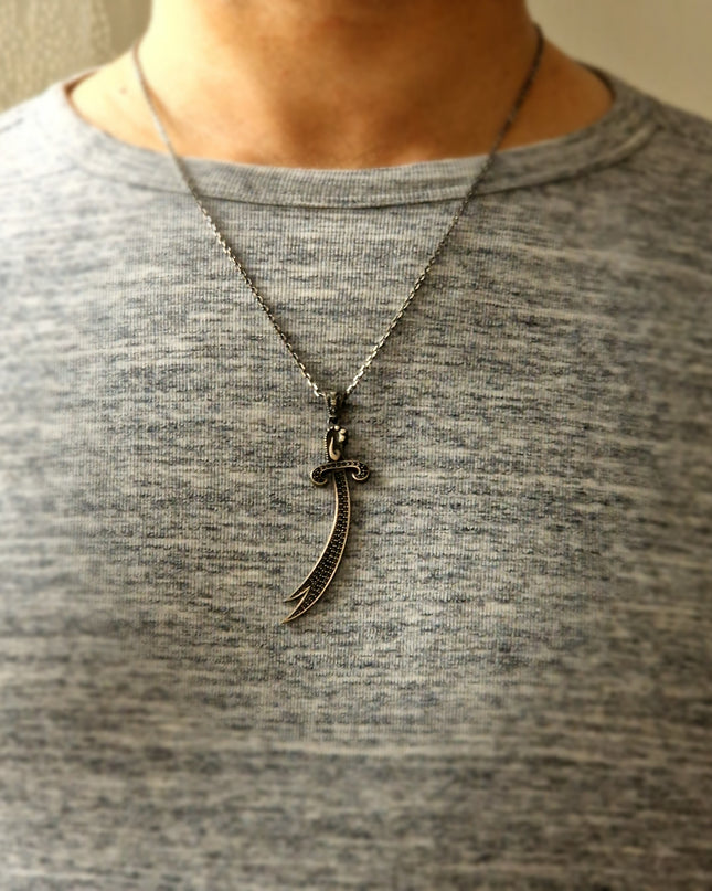 Zulfikar Zülfikar Schwert Halskette 925 Sterling Silber