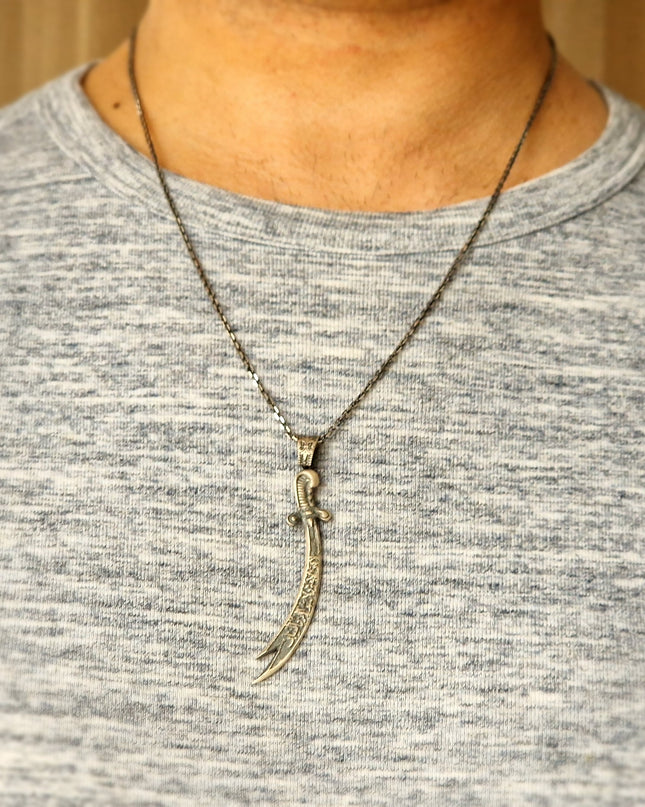 Zulfikar Zülfikar Schwert Halskette 925 Sterling Silber