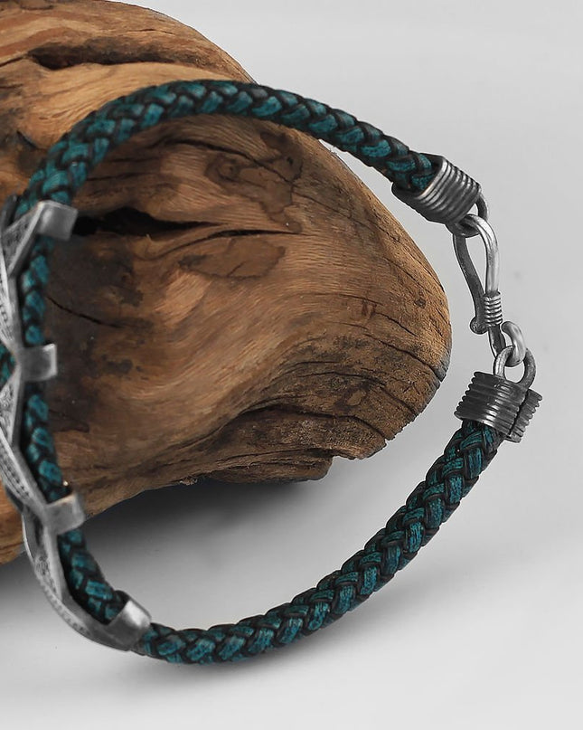Leder Silber Armband