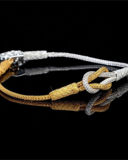 Magic Ancient Touch, White & Gold Plated, Unisex Bracelet