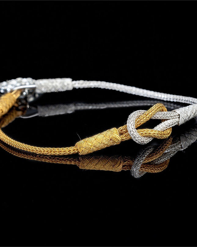 Magic Ancient Touch, White & Gold Plated, Unisex Bracelet
