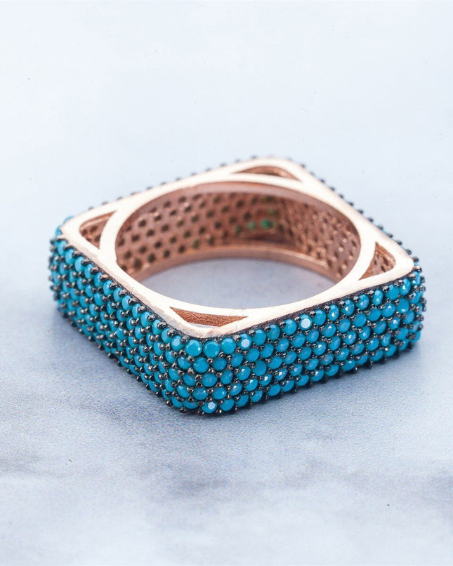 Infinity Ring, Turqoise 925 Silver