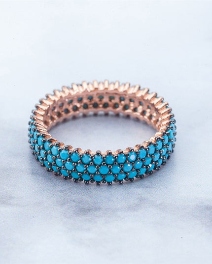 Infinity Ring, Blue Sky 925 Silver Ring Damen