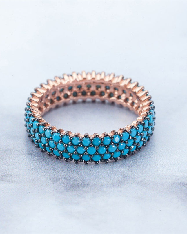 Infinity Ring, Blue Sky 925 Silver Ring Damen