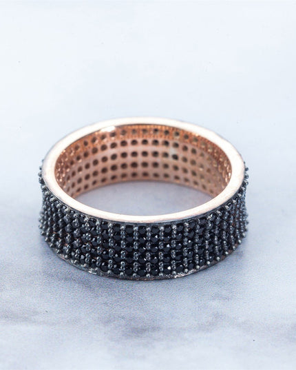 Infinity Ring, Black Sky 925 Silver