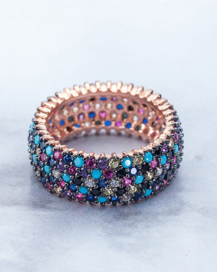 Infinity Ring, Colorful Sky 925 Silver