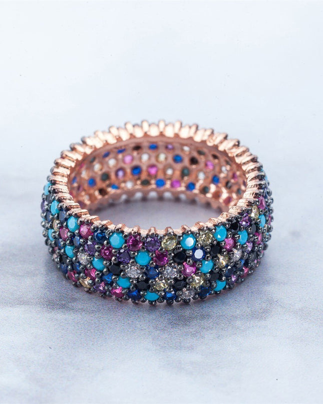 Infinity Ring, Colorful Sky 925 Silver