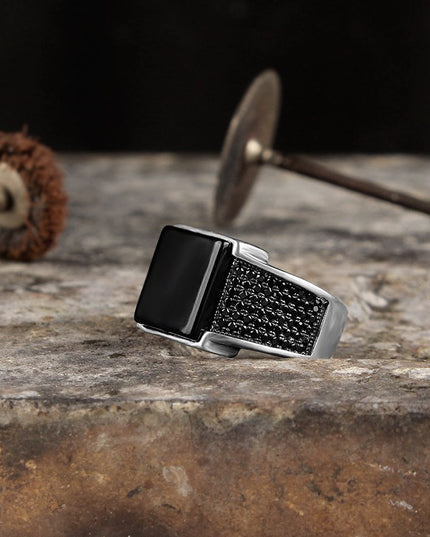 925 Silber Herrenring Onyx