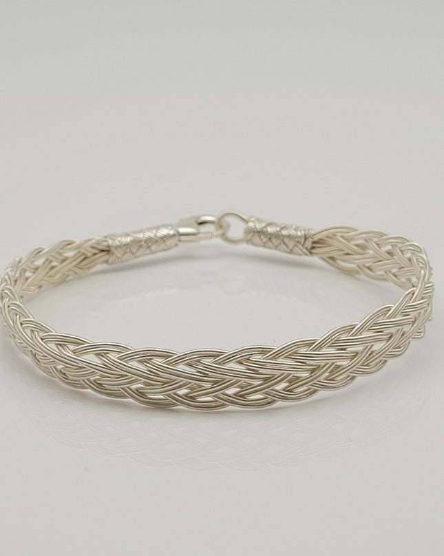 Unisex Geflochtenes Armband 925er Silber Jenseits Weiß