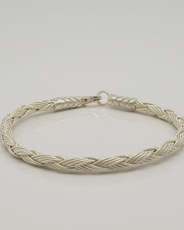 Unisex Geflochtenes Armband 925er Silber Regen Weiß