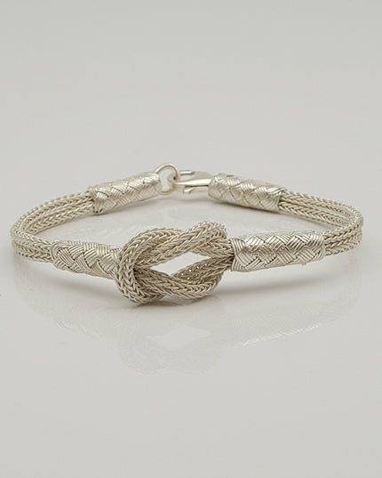Unisex  Geflochtenes Armband 925er Silber Sailor Weiß
