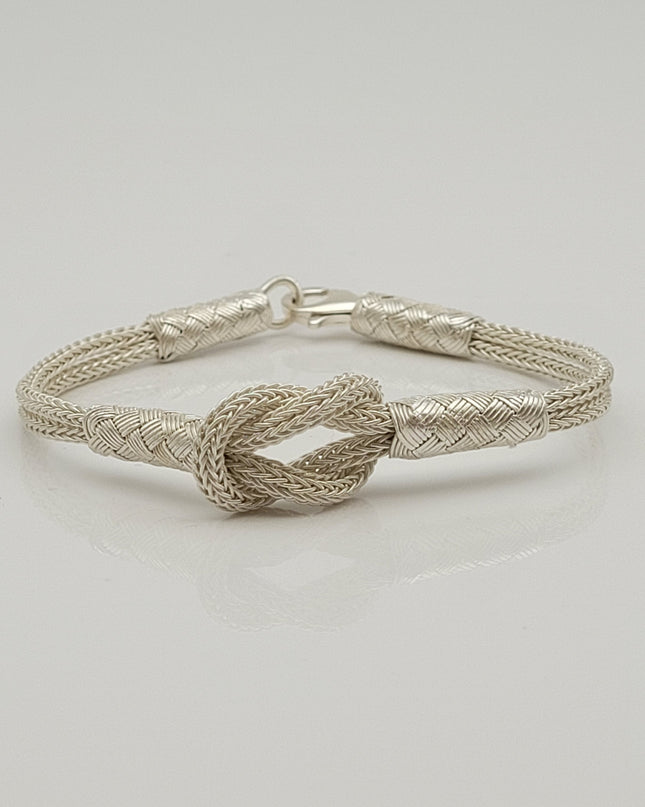 Unisex  Geflochtenes Armband 925er Silber Sailor Weiß