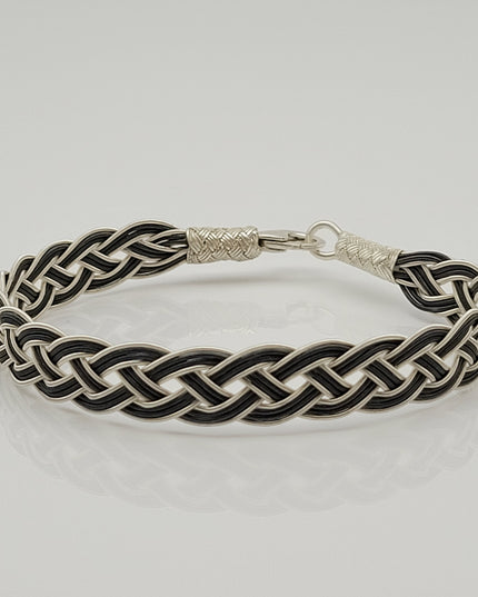 Unisex Geflochtenes Armband 925er Silber Draht Grau