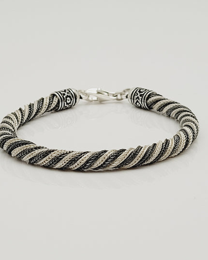 Armband Present 925er Silber Grau Schwarz