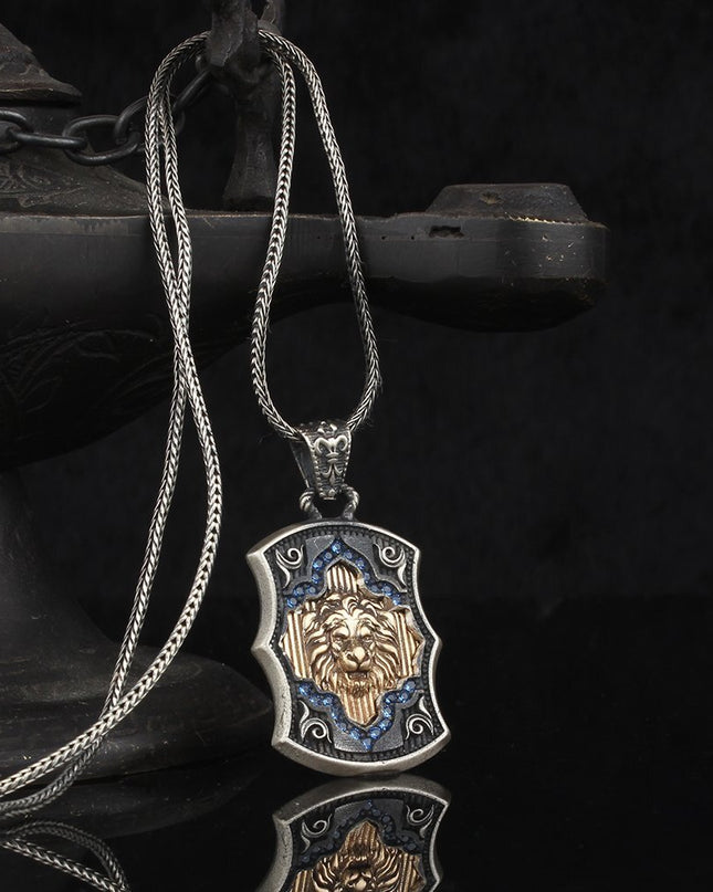 Löwe Halskette 925 Sterling Silber