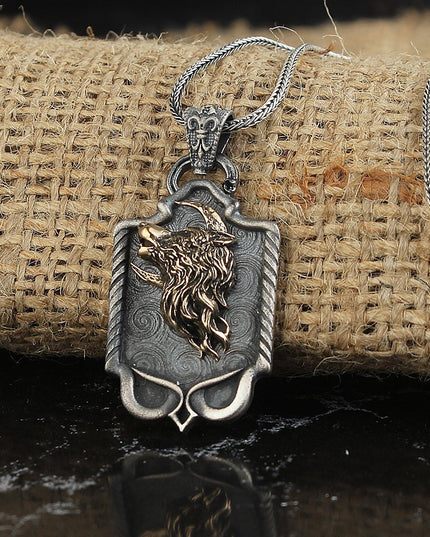 Wolf Halskette 925 Sterling Silber