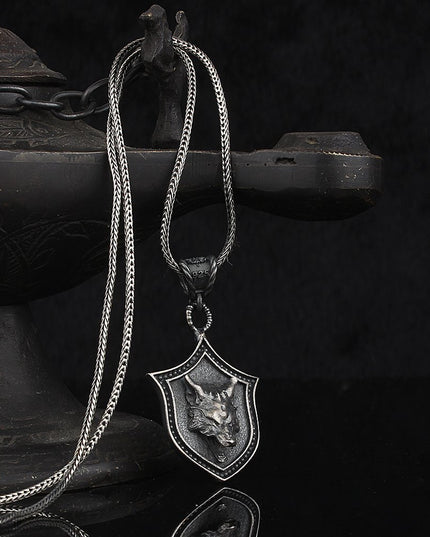 Wolf Halskette 925 Sterling Silber