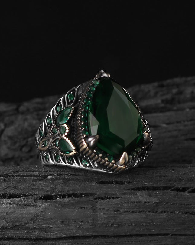 925 Silber Ring Zirkonia Grün