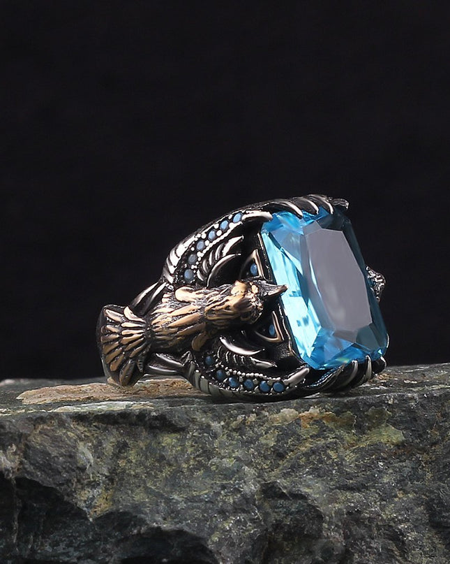 Blauer Topas 925 Silber Ring