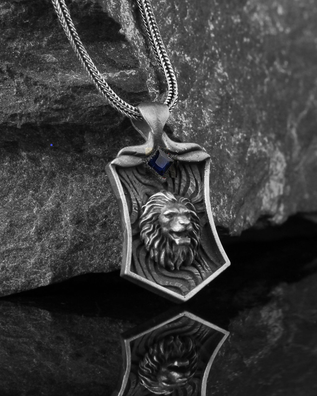 Löwe Halskette 925 Sterling Silber