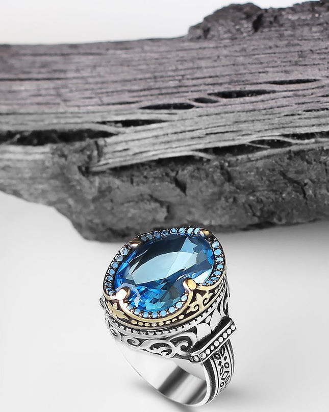 925 Silber Ring Topaz
