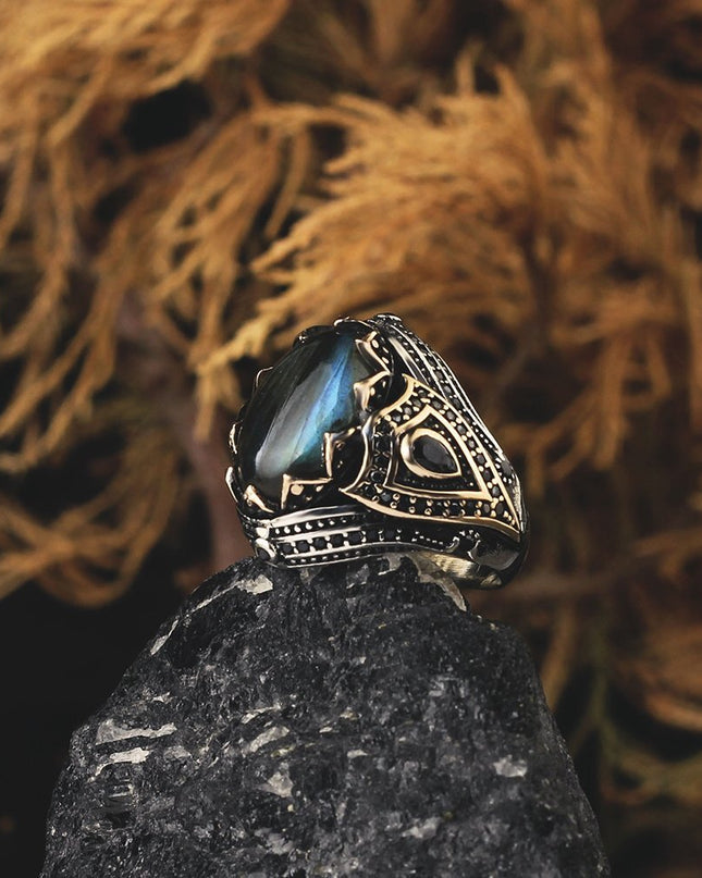 925 Silber Ring Labradorit