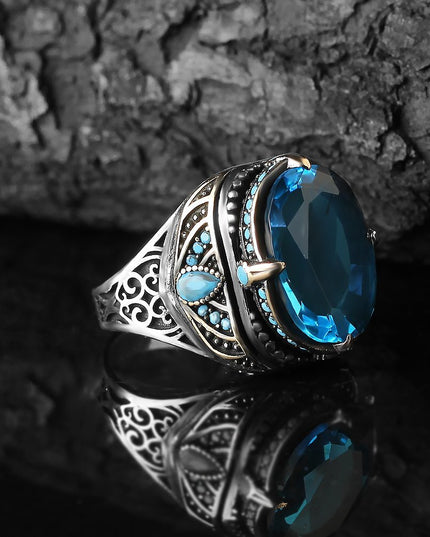925 Silber Ring Topas