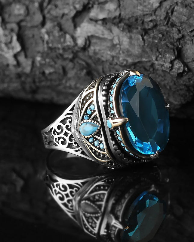 925 Silber Ring Topas