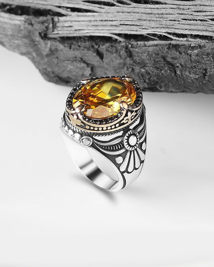 925 Silber Ring Zitrin