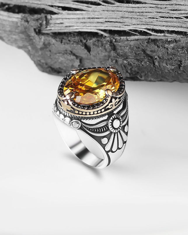 925 Silber Ring Zitrin