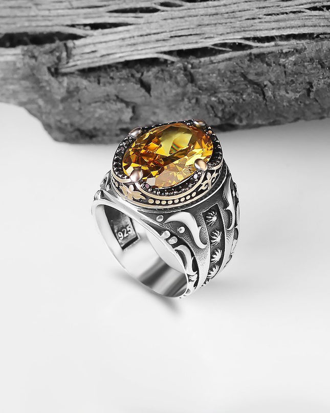 925 Silber Ring Zitrin