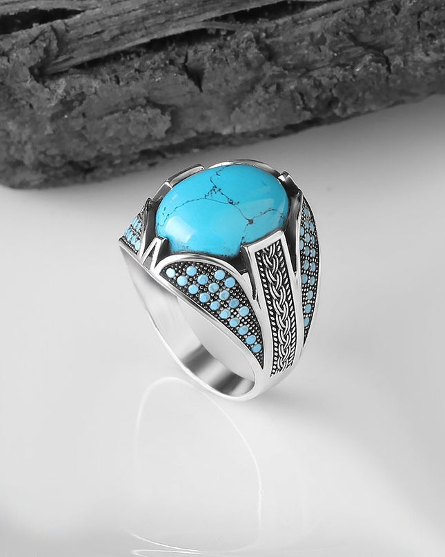 925 Silber Türkiser Ring