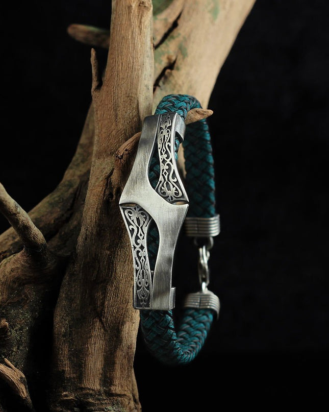 Leder Silber Armband