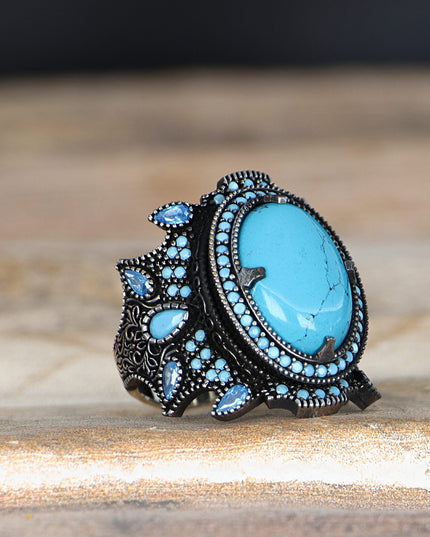 925 Silber Türkiser Ring