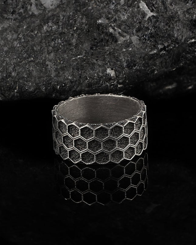Wabenring  925 Silber