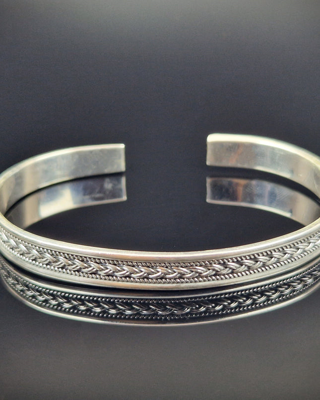 925 Silber Unisex Handgemachter Armreif Bangle