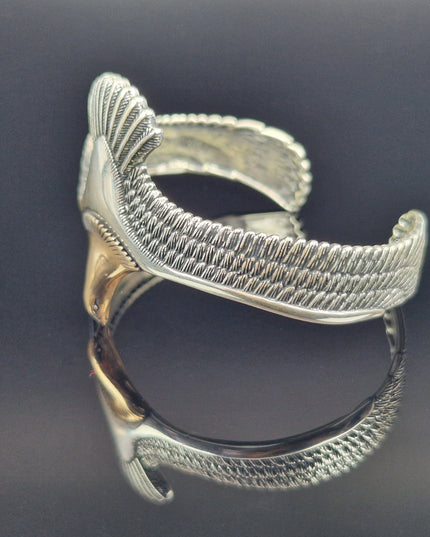 925 Silber Unisex Handgemachter Wildlife Adler Bangle Armreif