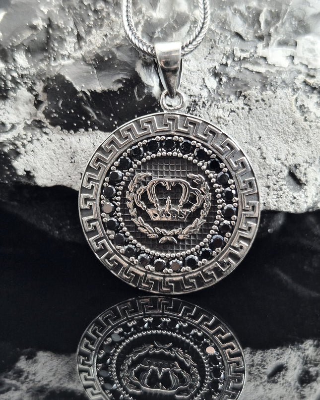 König Krone Halskette 925 Sterling Silber