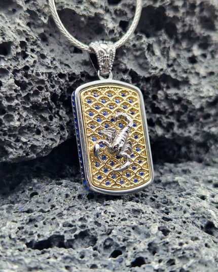 Skorpion Halskette 925 Sterling Silber mit Zirkon