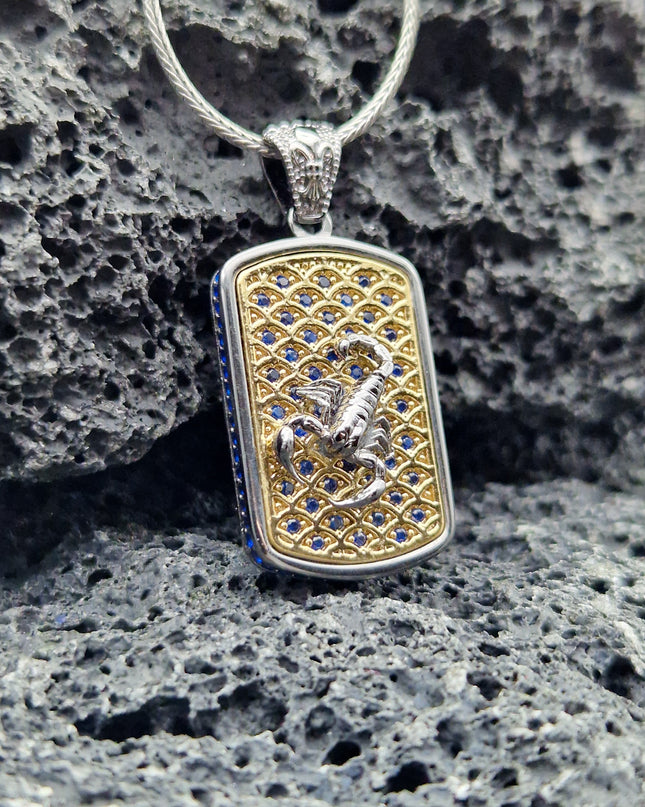 Skorpion Halskette 925 Sterling Silber mit Zirkon