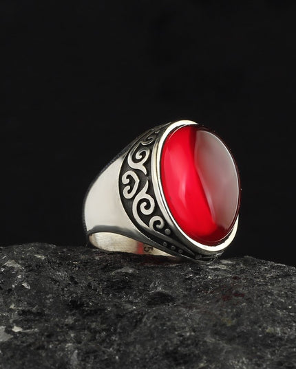 Herrenring aus 925er Sterlingsilber mit Tigeraugen-Stein