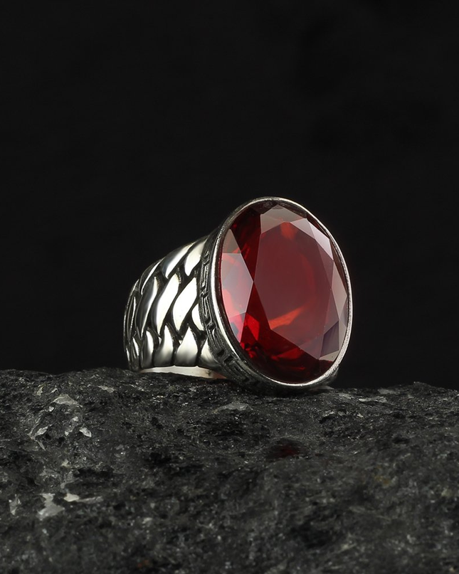 Herren Ring 925 Silber Zirkon